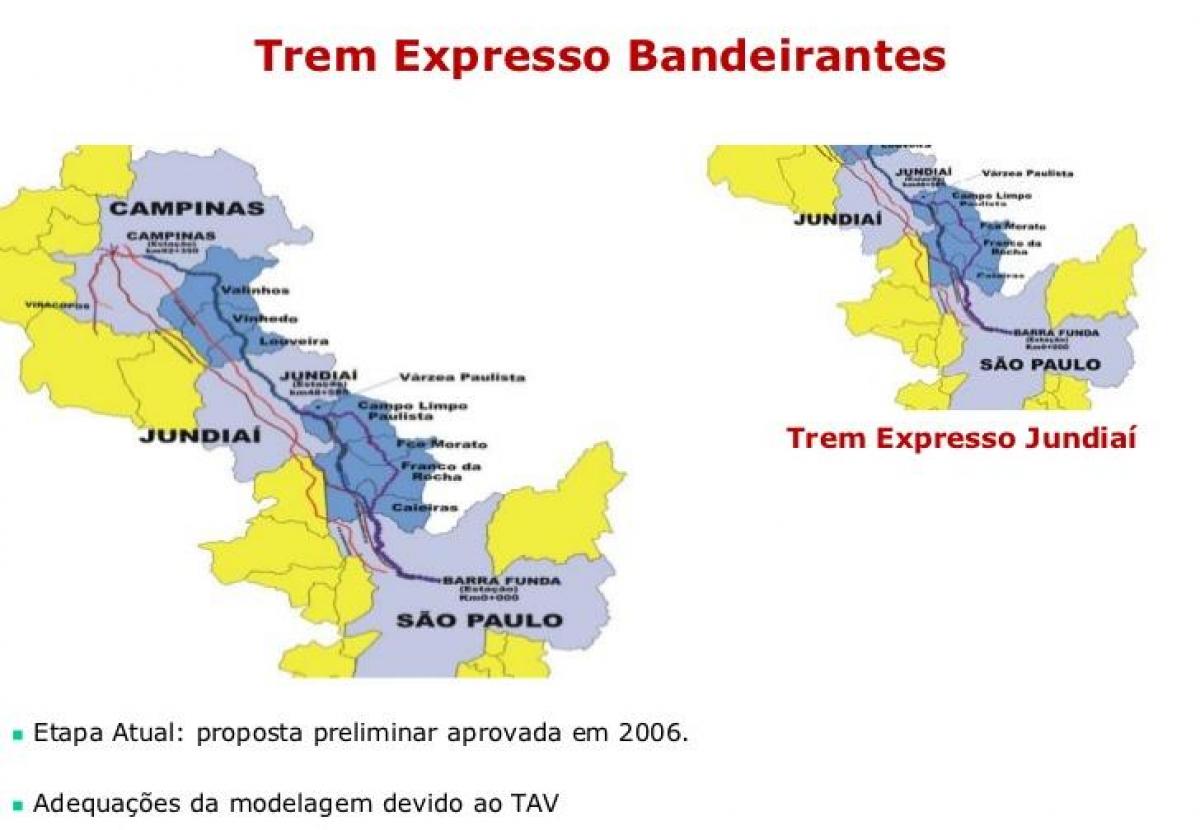 Mapa São Paulo Express Bandeirantes