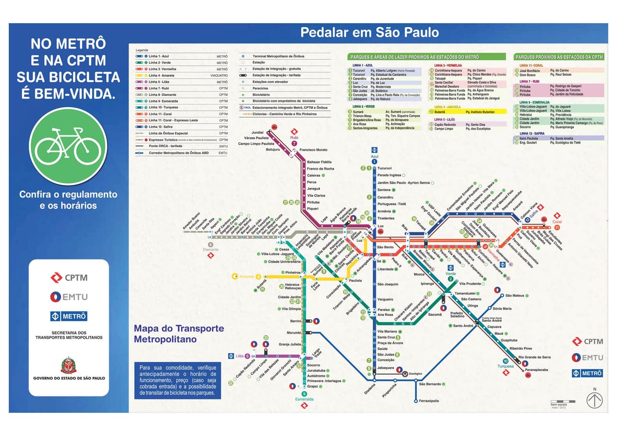 Mapa txirrindularitza gida São Paulo