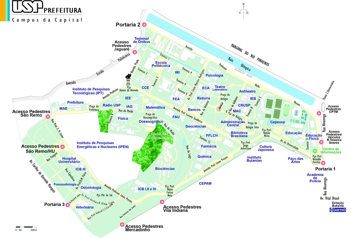 Mapa unibertsitatea, São Paulo - USP