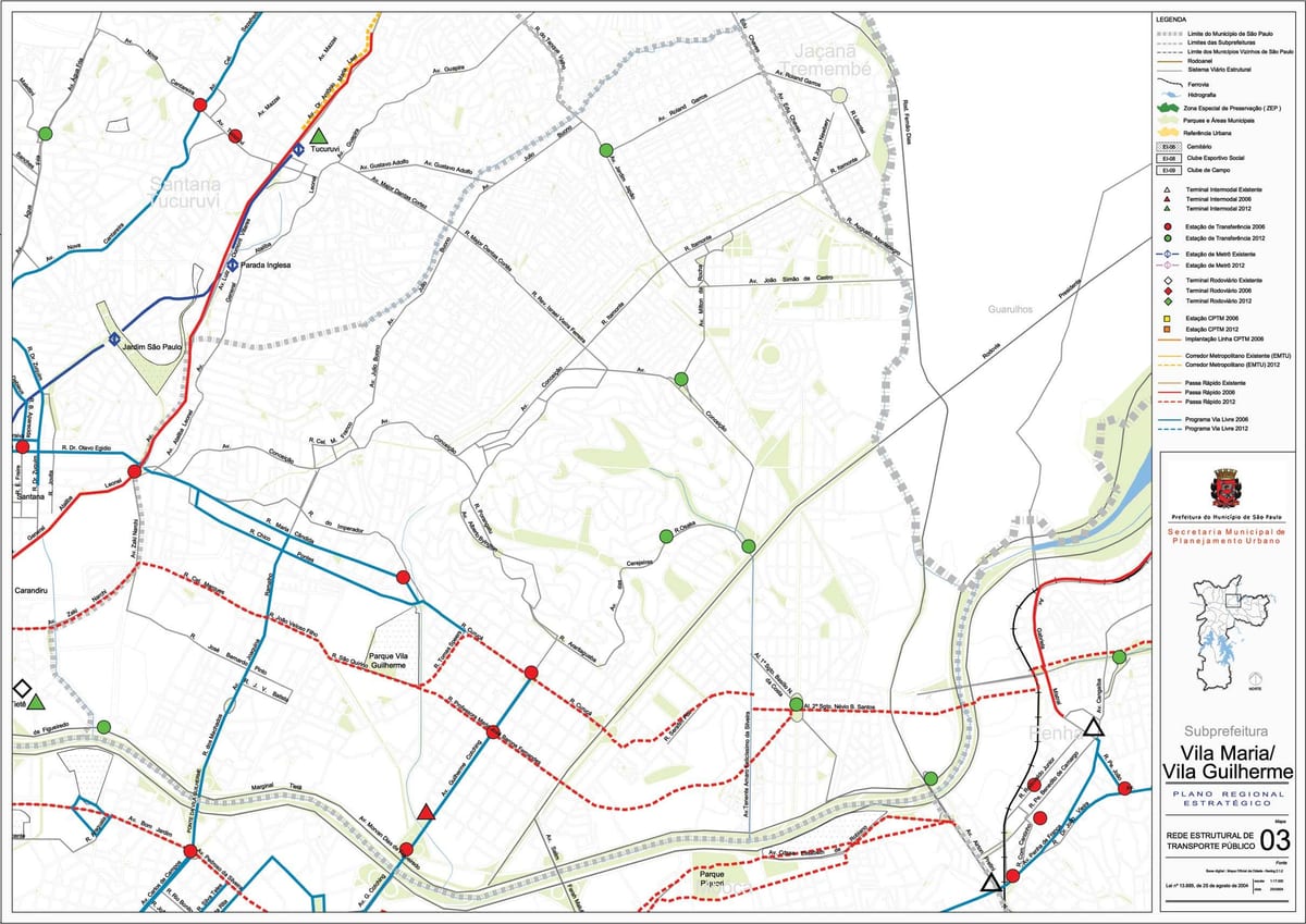 Mapa Vila Maria São Paulo - garraio Publiko