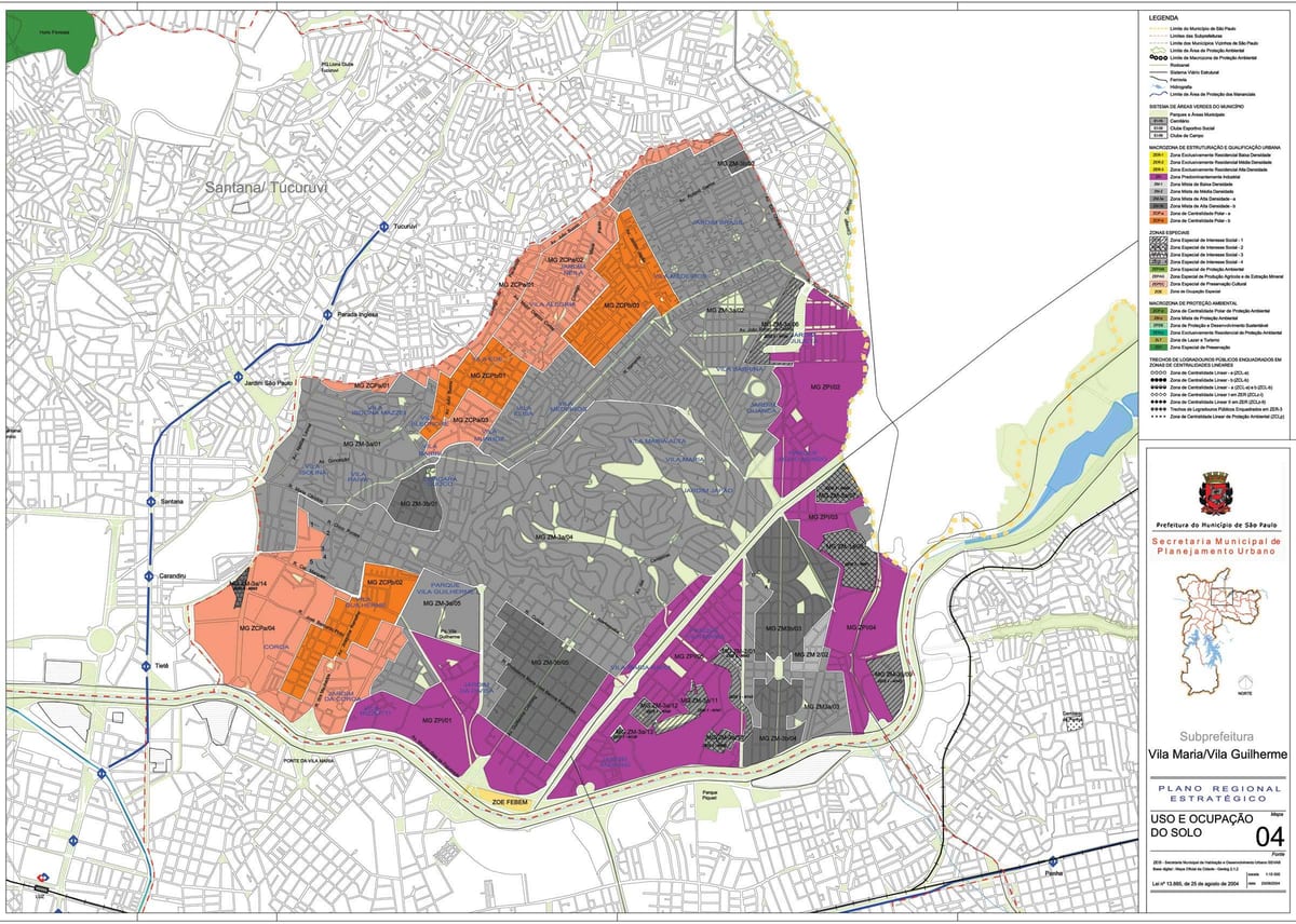 Mapa Vila Maria São Paulo - lurzoruaren Okupazioa