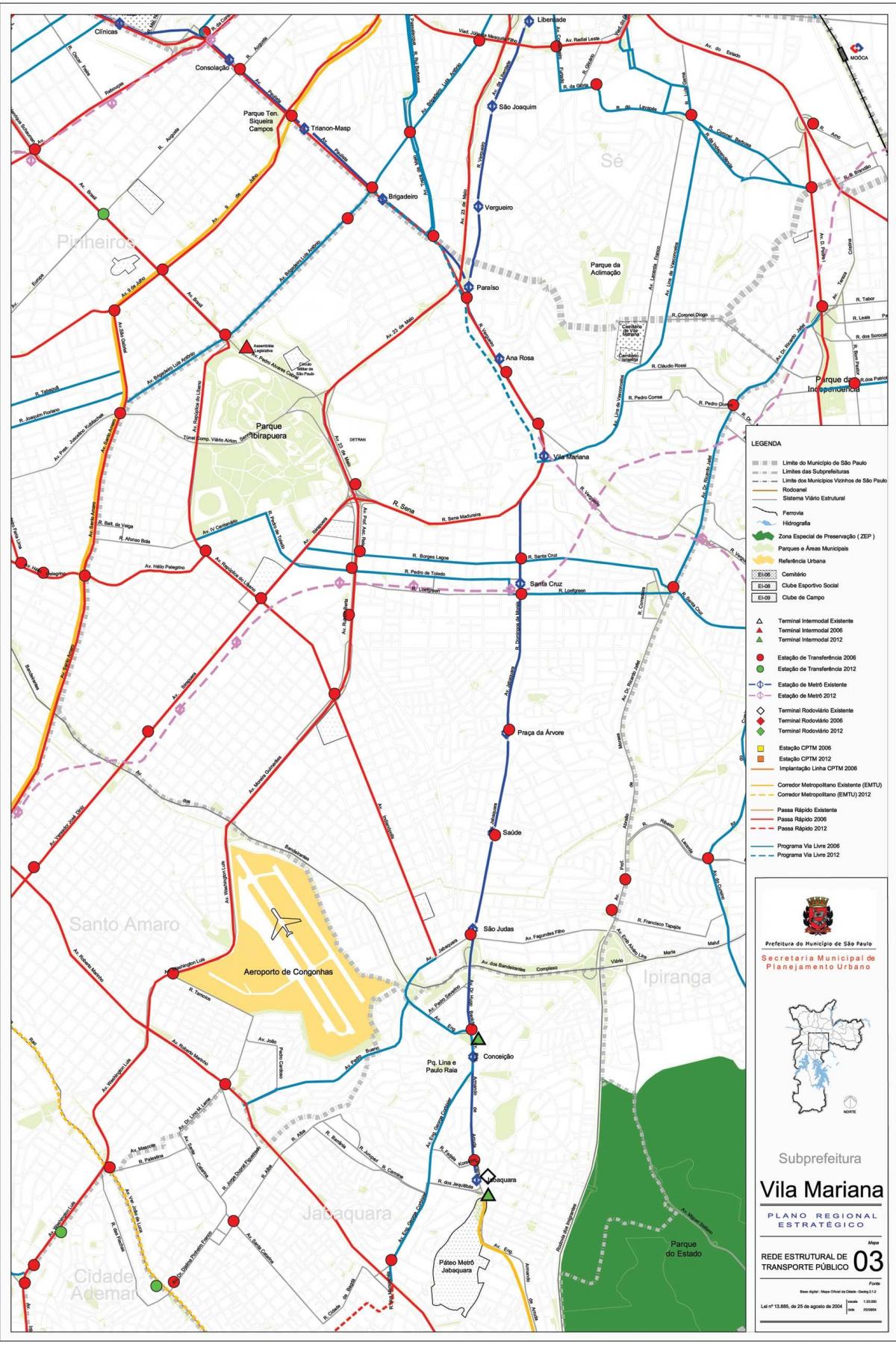 Mapa Vila Mariana São Paulo - garraio Publiko