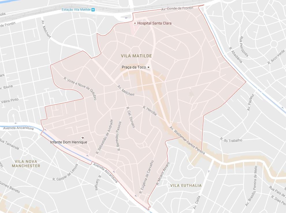 Mapa Vila Matilde São Paulo