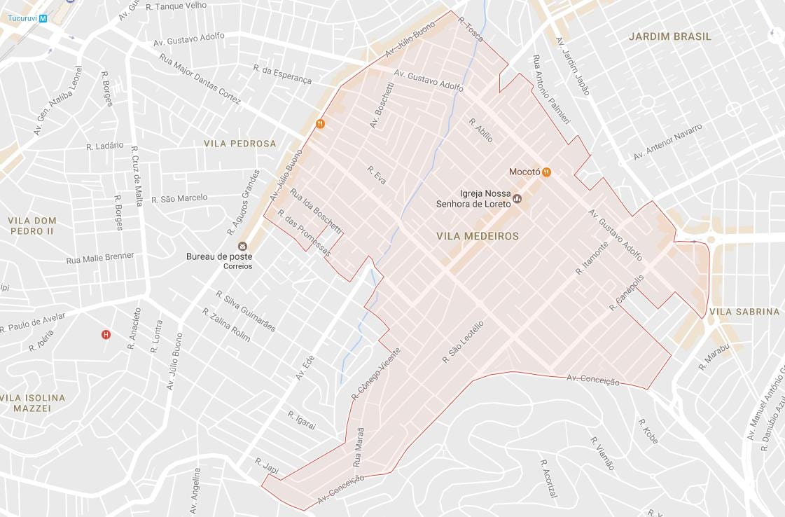 Mapa Vila Medeiros São Paulo