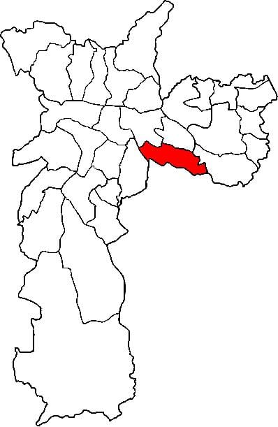 Mapa Vila Prudente azpi-prefektura São Paulo
