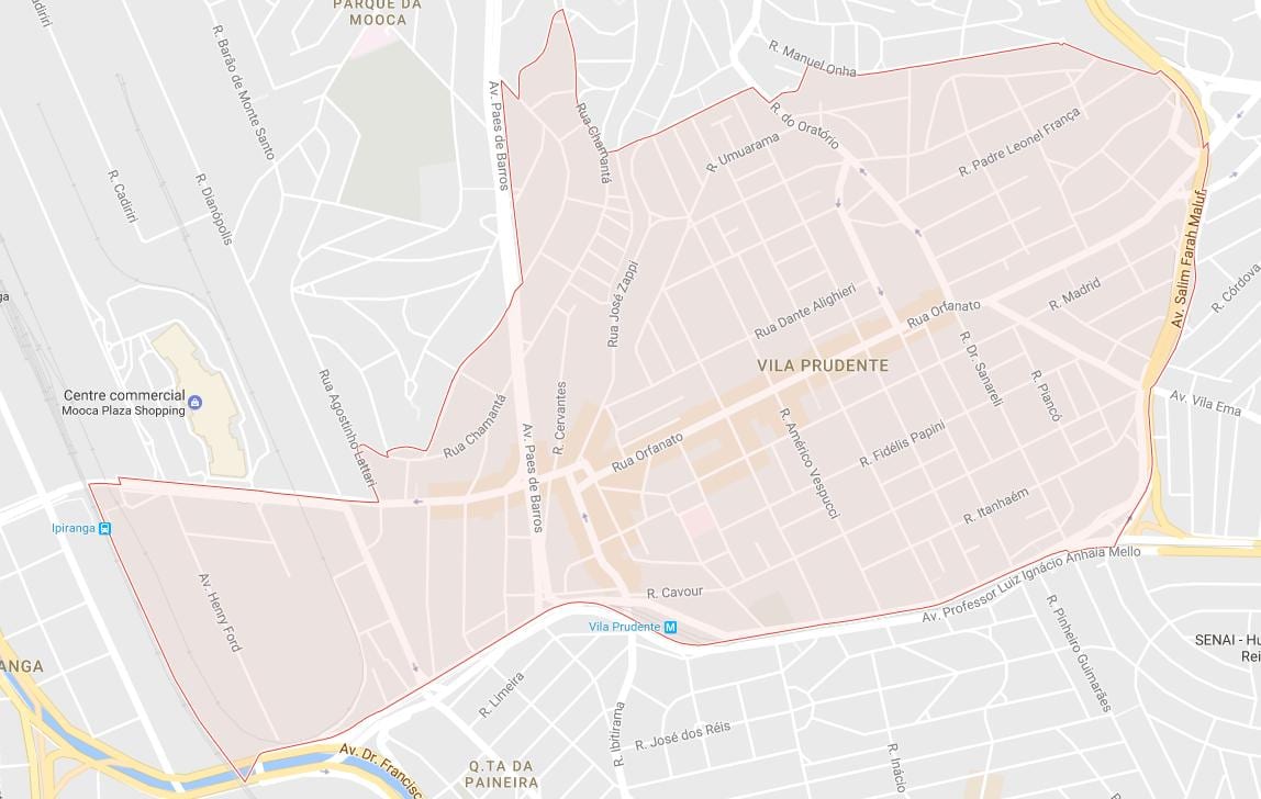 Mapa Vila Prudente São Paulo