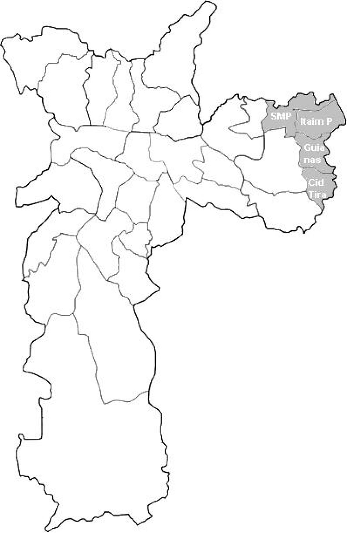Mapa zona Leste 2 São Paulo