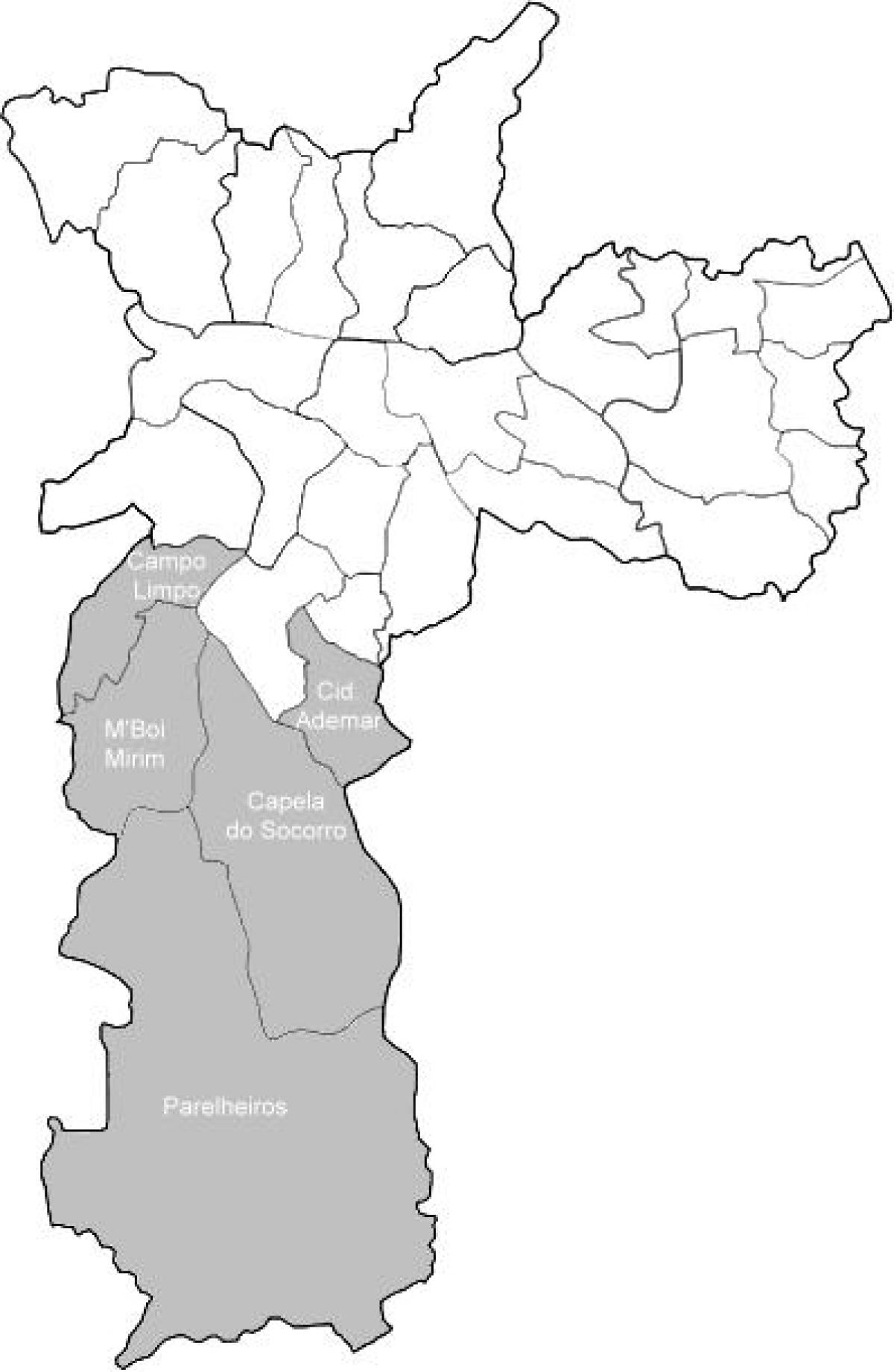 Mapa zona Sul São Paulo
