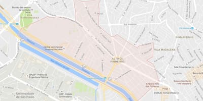 Mapa Alto de Pinheiros São Paulo