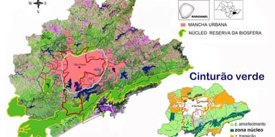 Mapa biosfera erreserba, eraztun berdea São Paulo