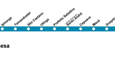 Mapa CPTMRENTZAKO São Paulo - Line 10 - Turkesa