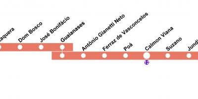 Mapa CPTMRENTZAKO São Paulo - Line 11 - Coral