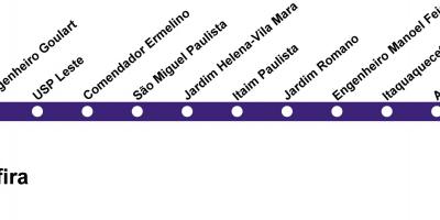 Mapa CPTMRENTZAKO São Paulo - Line 12 - Zafiro
