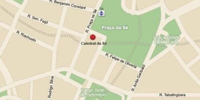 Mapa metropolitan katedrala São Paulo