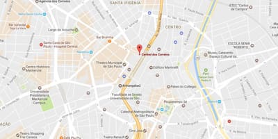 Mapa Palácio dos Correios São Paulo