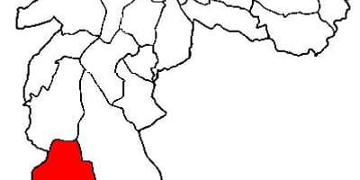 Mapa Parelheiros azpi-prefektura São Paulo