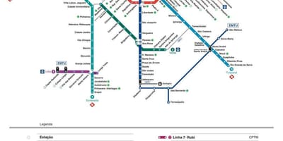 Mapa São Paulo CPTMRENTZAKO garraio
