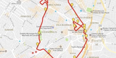 Mapa Corrida Nazioarteko São Silvestre