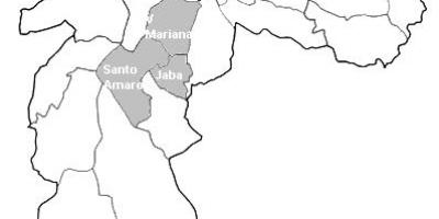 Mapa zona Centro-Sul São Paulo